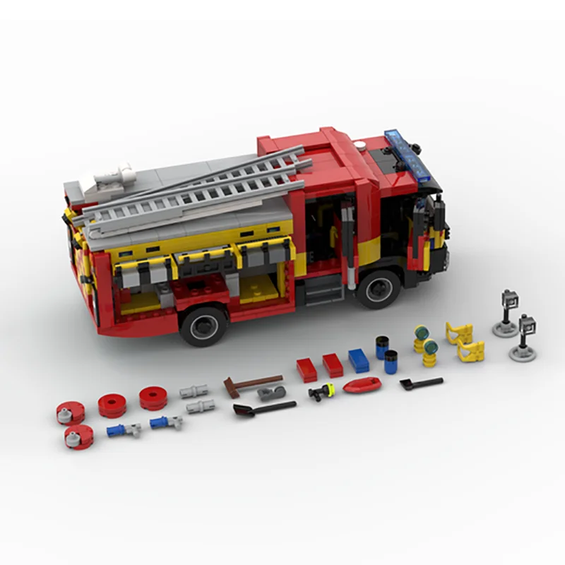 Auto Sērijas YcMoc Celtniecības Bloki Londonā ugunsdzēsējus Mk3 Sūknis Kāpnes Tehnoloģiju Ķieģeļi Zīmolu Transportlīdzekļa DIY Rotaļlietas Bērniem