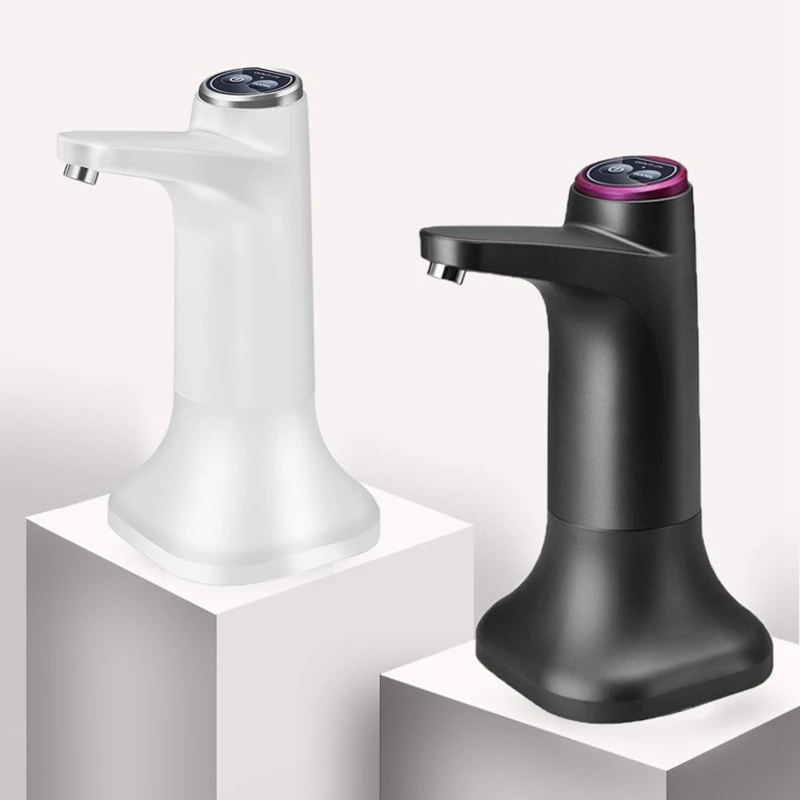 Elektriskie Ūdens Pudeli Sūknis ar Bāzes USB Ūdens Padeves Pārnēsājamas Automātiskās Ūdens Sūkņa Spaini Pudeļu Dozatoru - Melna
