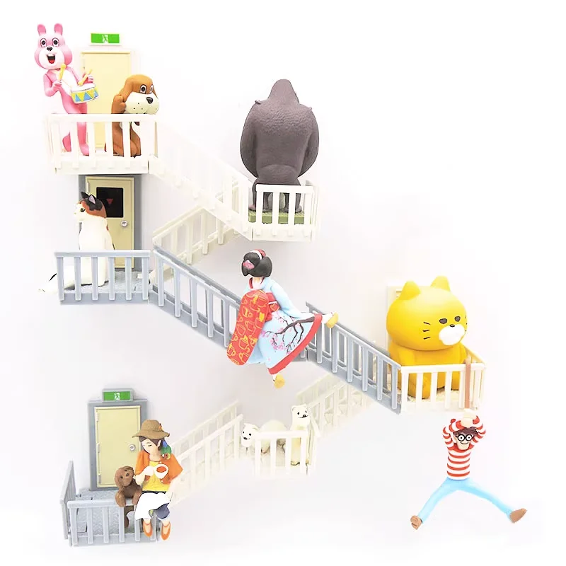 TARLIN Kawaii Gudrs Sākotnējā Gashapon Attēls, Anime Kāpnes Dzīvokļa Balkona Miniatūri Priekšmeti Skatuves Ledusskapis Magnēti Kapsulu Rotaļlietas